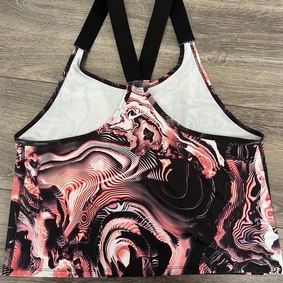 Nike Pro Dri-Fit Womens Pink & Black Marble Sports Crop Racerback Tank Top Small - Picture 6 of 11